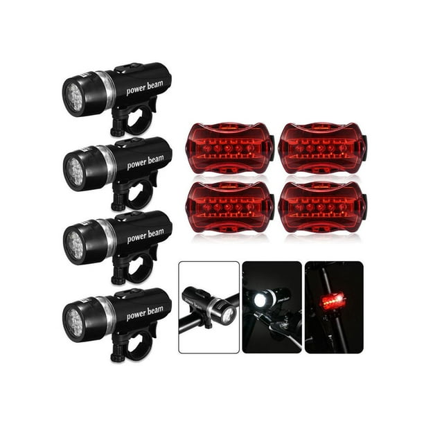 Bicycle Flashlight 2 set Waterproof 5 LED Lamp Front Head Light Rear Safety